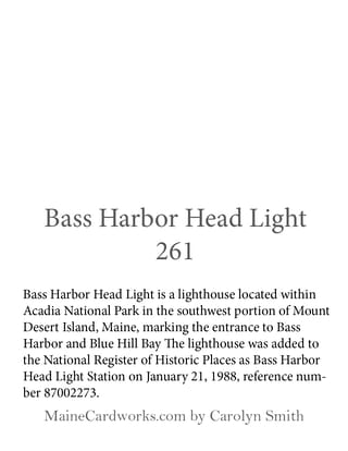 Bass Harbor Head Light — back
