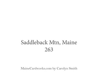 Saddleback Mtn, Maine — back