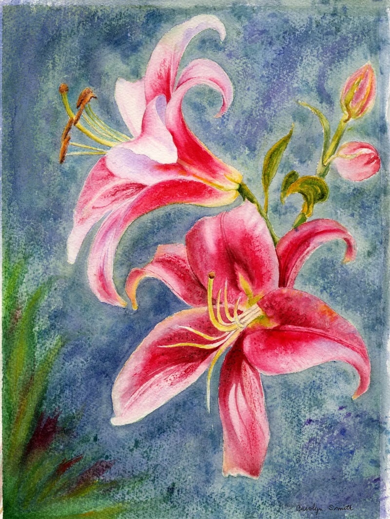 Watercolor painting of a lily